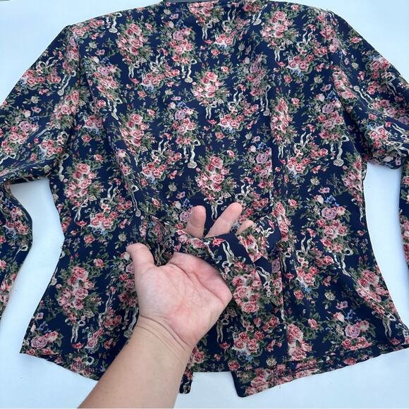 Vintage Randy Pantel Victorian Flower Print Button Front Shirt, Lace, Size 6 - Picture 3 of 11
